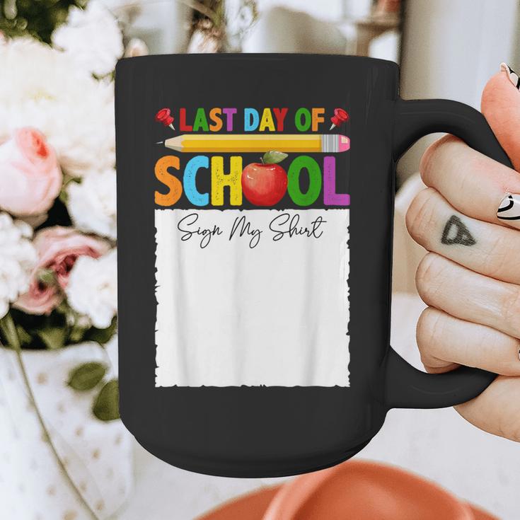 Last Day Of School Sign My Shirt Autograph Graduation Graphic Print Coffee Mug