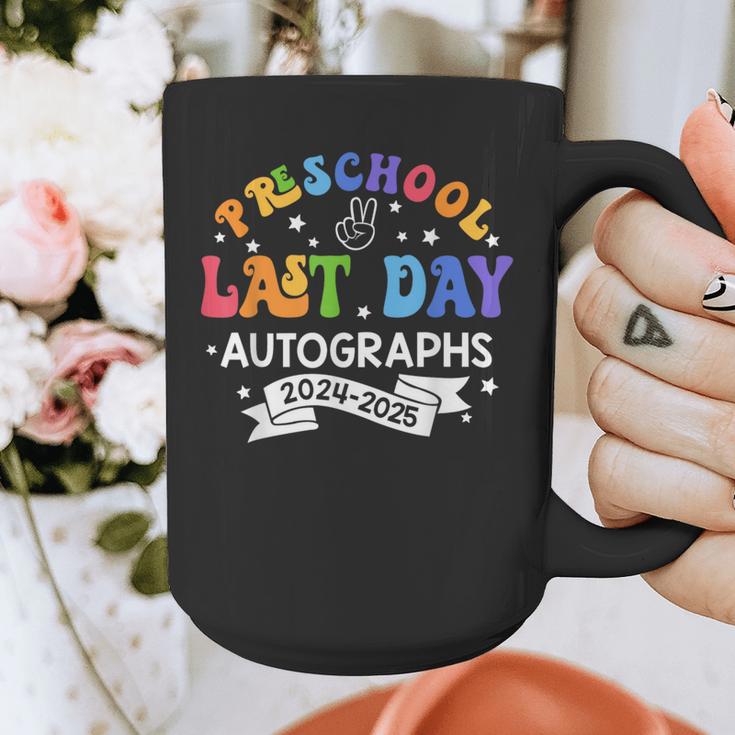 Last Day Of School Year 2025 Preschool Autograph Graduation Graphic Print Coffee Mug