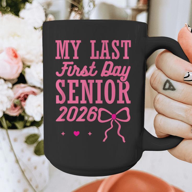 My Last First Day Senior 2026 Coquette Pink Bow Graduation Graphic Print Coffee Mug