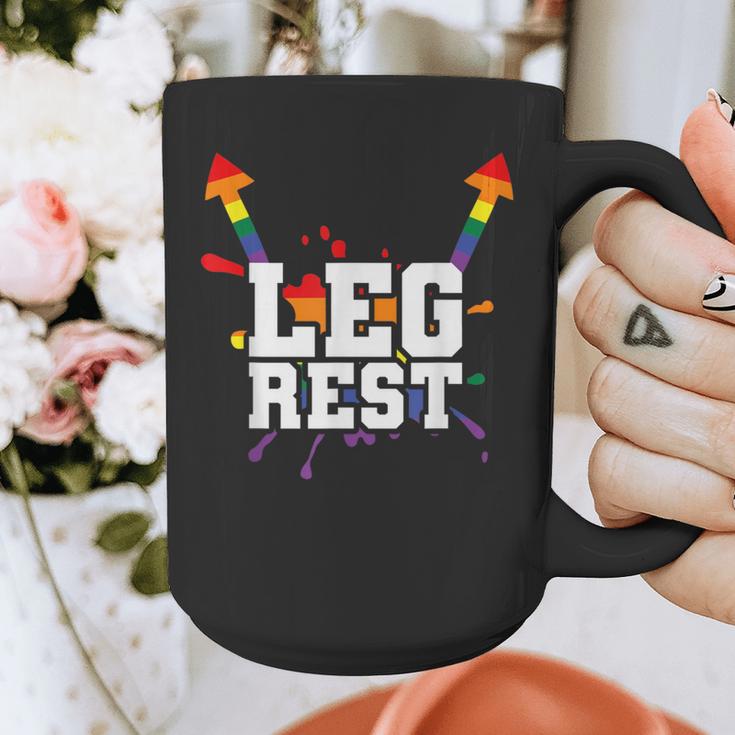Leg Rest Naughty Dad Joke Vagitarian Lesbian Graphic Print Coffee Mug