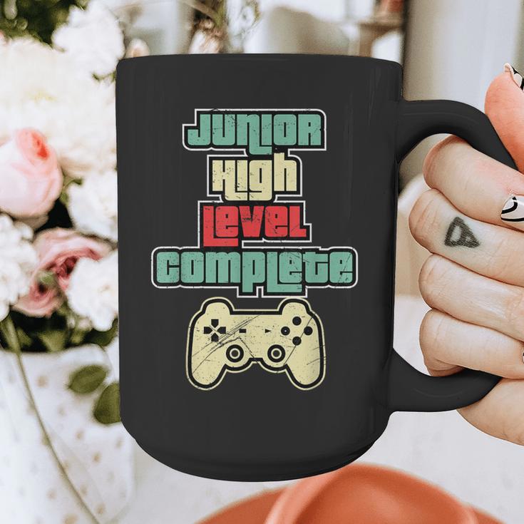Level Complete Jr High School Graduation Grad SloganShirt Graphic Print Coffee Mug