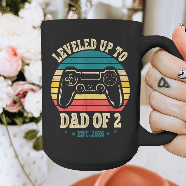 I Leveled Up To Dad Of 2 2026 Promoted To Dad Of Two Kids Graphic Print Coffee Mug