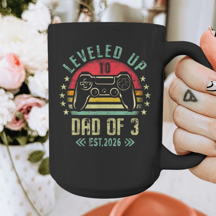 I Leveled Up To Dad Of 3 2026 Promoted To Dad Of Three Kids Graphic Print Coffee Mug