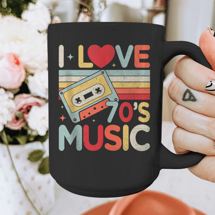 I Love 70's Music Retro Style Nostalgia Cassette 1970s Party Graphic Print Coffee Mug