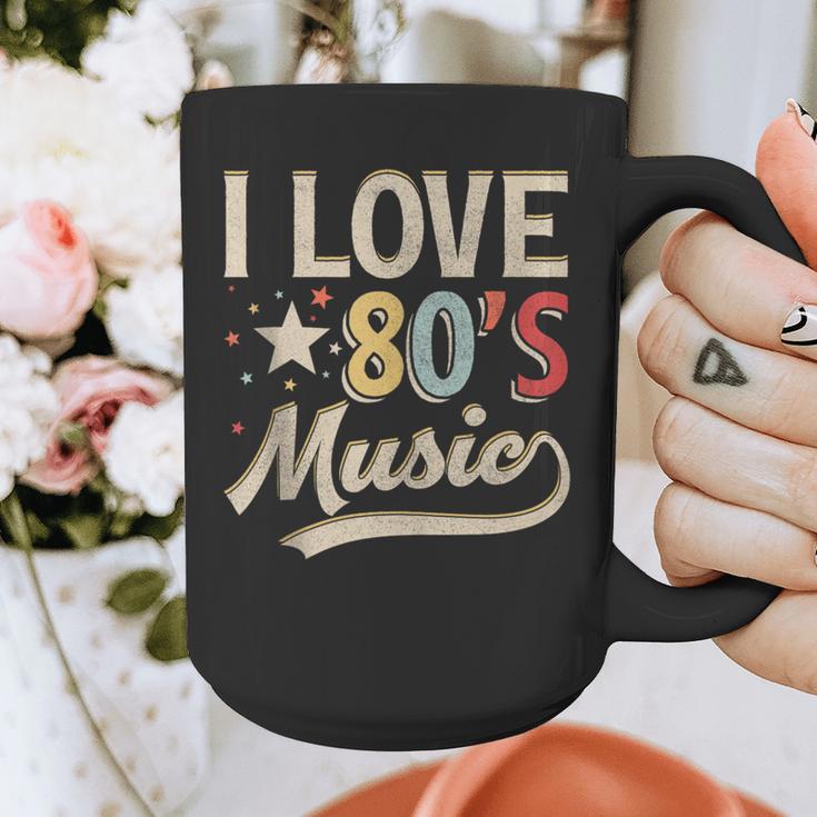 I Love 80's Music Retro Style Nostalgia Cassette 1980s Party Graphic Print Coffee Mug