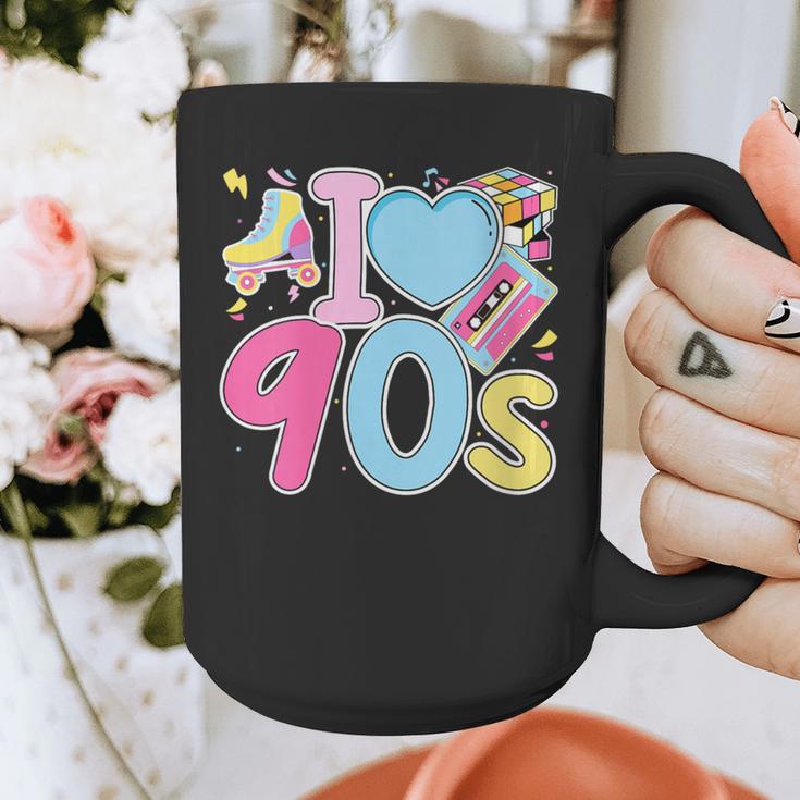 I Love 90's Retro Style Nostalgia Vibe 1990's Party Graphic Print Coffee Mug
