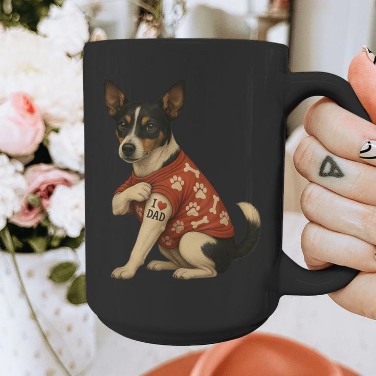 I Love Dad Tattoo Rat Terrier Dad Graphic Print Coffee Mug