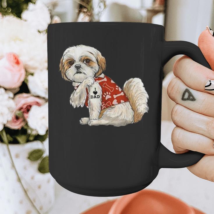 I Love Dad Tattoo Shih Tzu Dad Father's Day Graphic Print Coffee Mug I Love Dad Tattoo Shih Tzu Dad Father's Day Graphic Print Coffee Mug