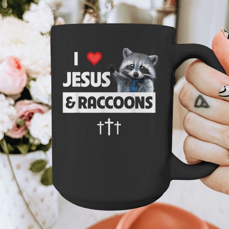 I Love Jesus And Raccoons Mom Dad Christian Love Jesus Bible Graphic Print Coffee Mug