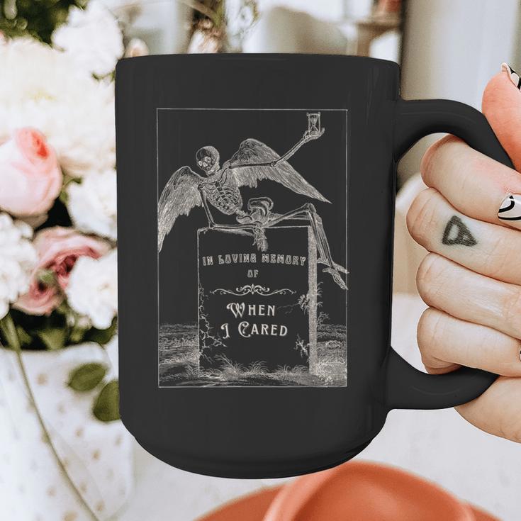 In Loving Memory Of When I Cared Skeleton Angel Tombstone Graphic Print Coffee Mug In Loving Memory Of When I Cared Skeleton Angel Tombstone Graphic Print Coffee Mug