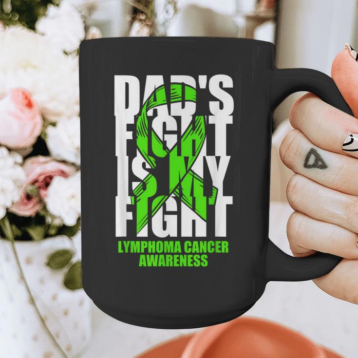 Lymphoma Cancer Awareness Lime Green Ribbon Dad's Fight Graphic Print Coffee Mug