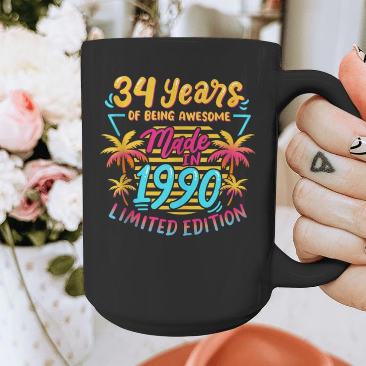 Made In 1990 Limited Edition 90s Nostalgia 34th Birthday Graphic Print Coffee Mug Made In 1990 Limited Edition 90s Nostalgia 34th Birthday Graphic Print Coffee Mug