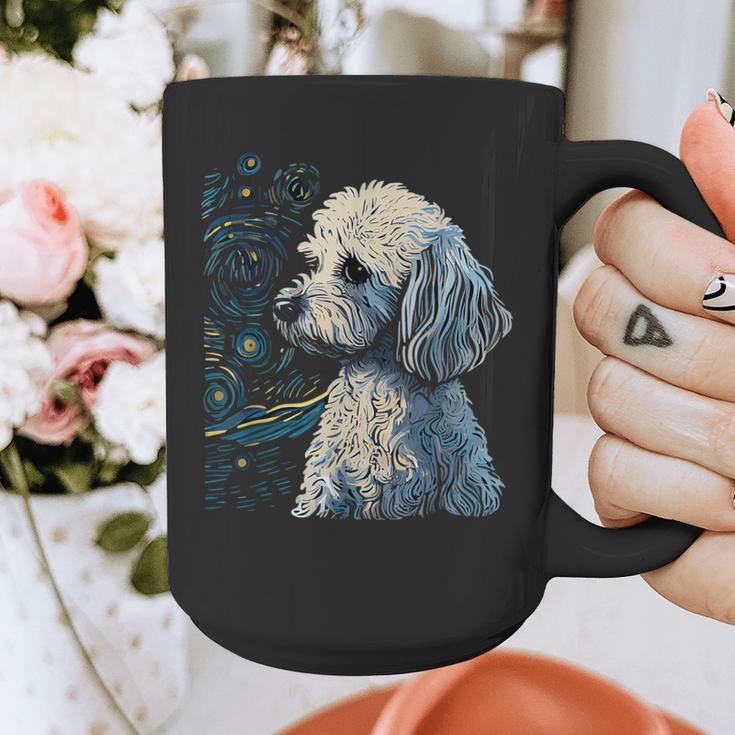 Maltipoo Starry Night Van Gogh Maltipoo Mom Dad Owner Graphic Print Coffee Mug
