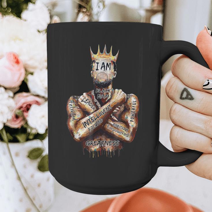 I Am Man King Powerful Dad Afro Melanin Black History Graphic Print Coffee Mug