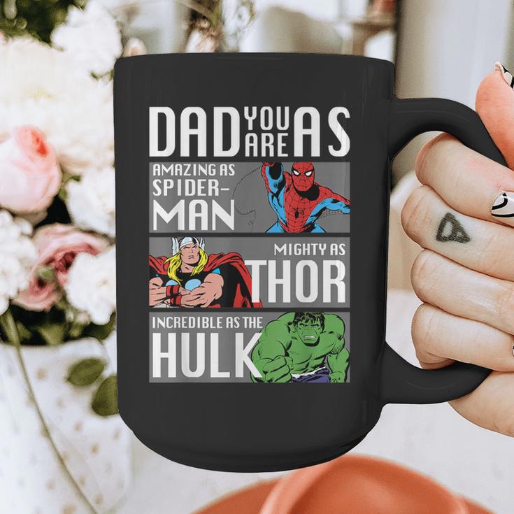 Marvel Father's Day Spider-Man Thor Hulk Dad Attributes Graphic Print Coffee Mug
