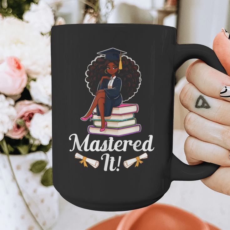 Mastered It Black Girl Masters Degree Graduation Black Queen Graphic Print Coffee Mug