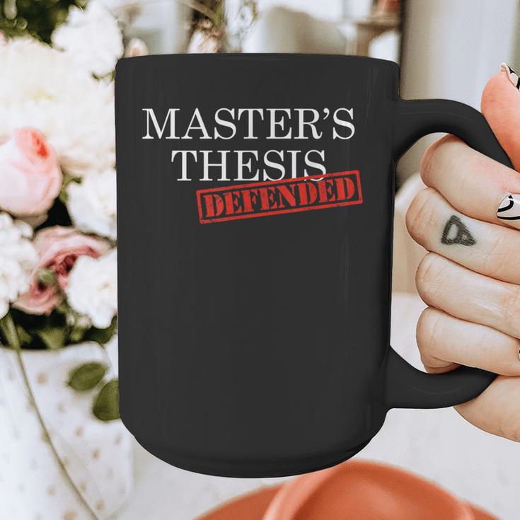 Master's Thesis Defense Tshirt Defended Graduation Graphic Print Coffee Mug