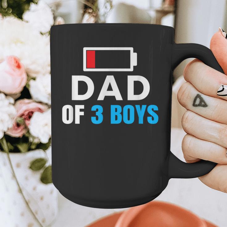 Matching Father's Day Low Battery Dad Of 3 Boys Graphic Print Coffee Mug