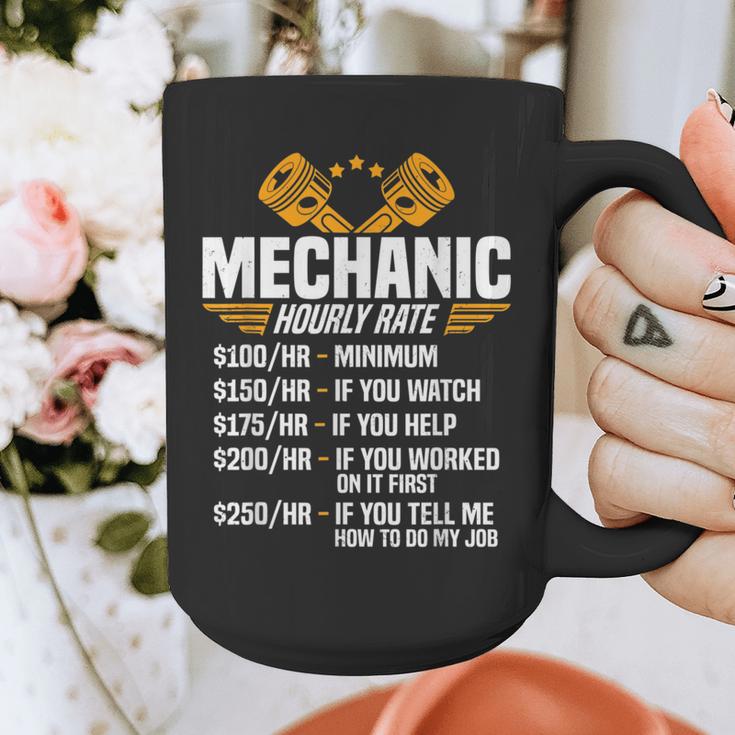 Mechanic Men Dad Hourly Rate Car Auto Garage Mechanic Graphic Print Coffee Mug