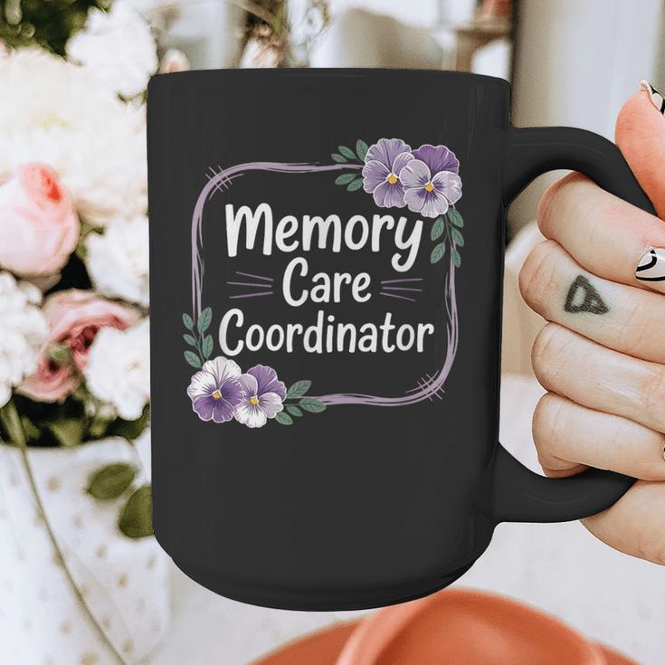 Memory Care Coordinator Purple Floral Pansies Graphic Print Coffee Mug Memory Care Coordinator Purple Floral Pansies Graphic Print Coffee Mug