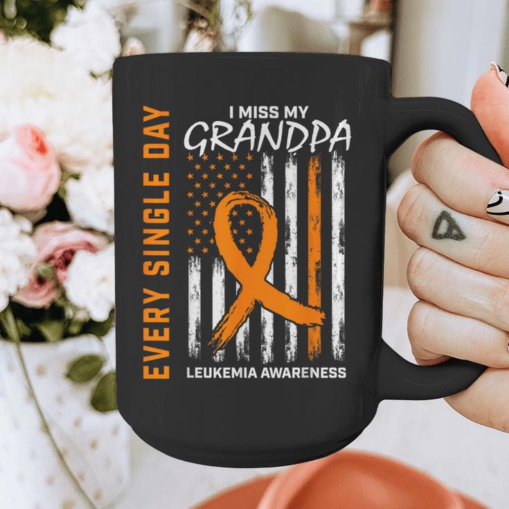 In Memory Of Grandpa Leukemia Awareness Products Flag Shirts Graphic Print Coffee Mug