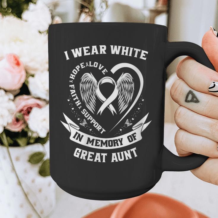 In Memory Of Great Aunt Lung Cancer Awareness Products Graphic Print Coffee Mug