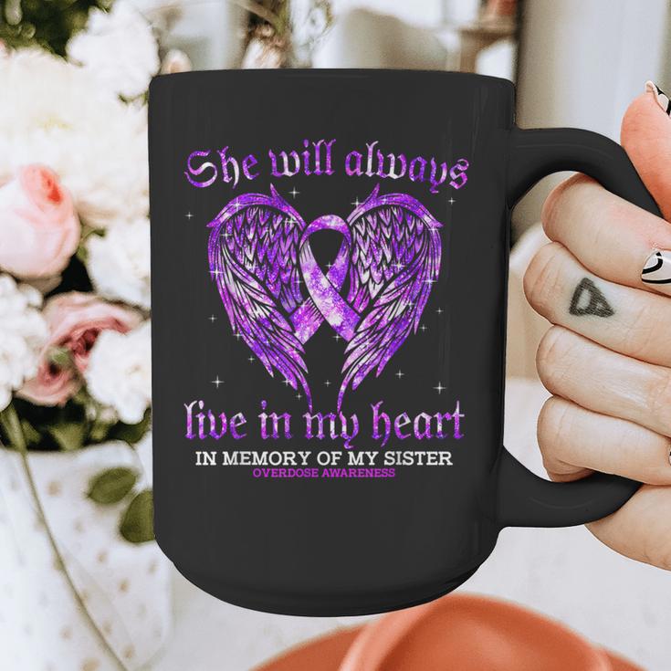 In Memory Of My Sister Overdose Awareness Angel Wing Graphic Print Coffee Mug