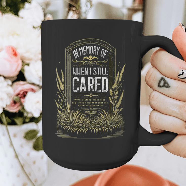 In Memory Of When I Still Cared Halloween Gravestone Graphic Print Coffee Mug