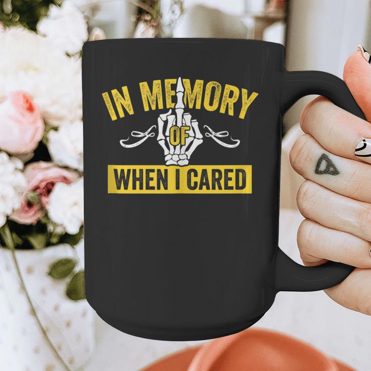 In Memory Of When I Cared Sarcastic Don't Care Finger Graphic Print Coffee Mug