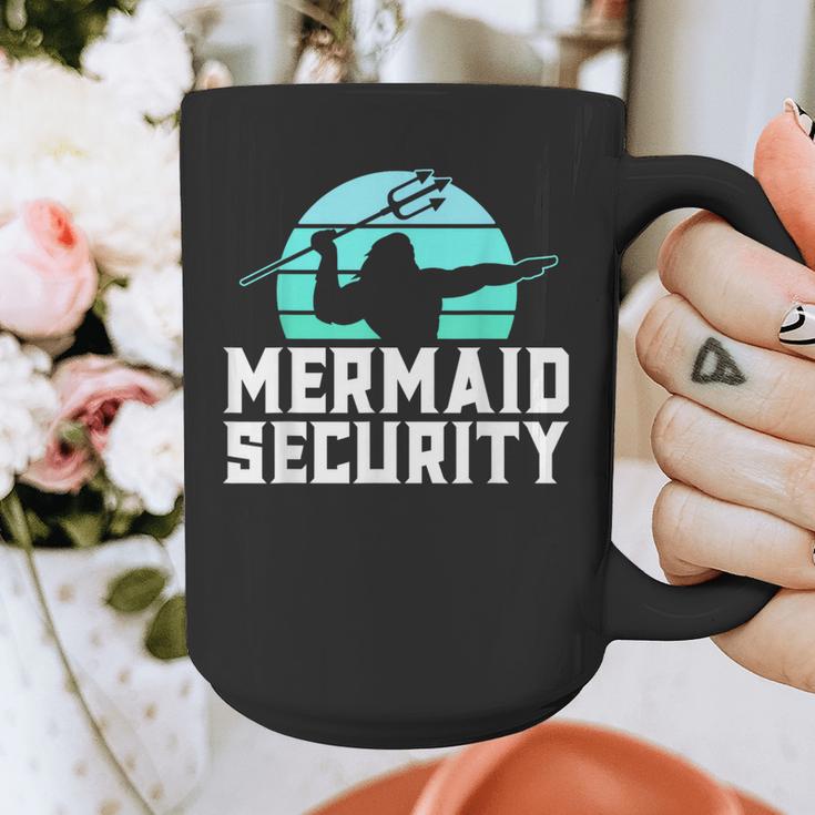 Mermaid Security Shirt Boys Swimmer Dad Merdad Trident Graphic Print Coffee Mug