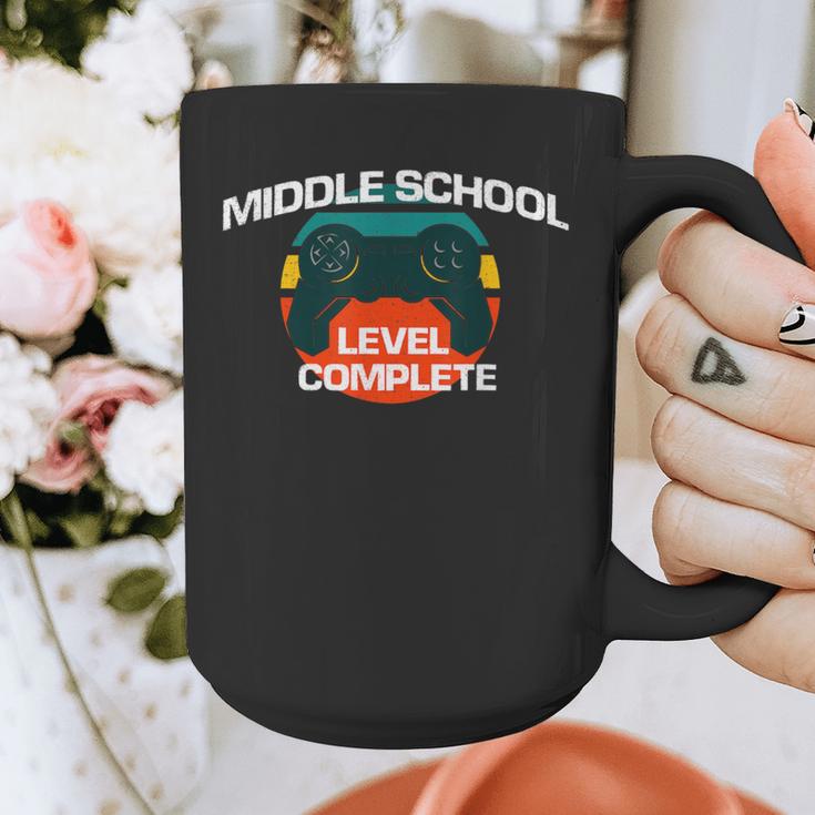 Middle School Graduation Gaming Vintage Level Complete Graphic Print Coffee Mug