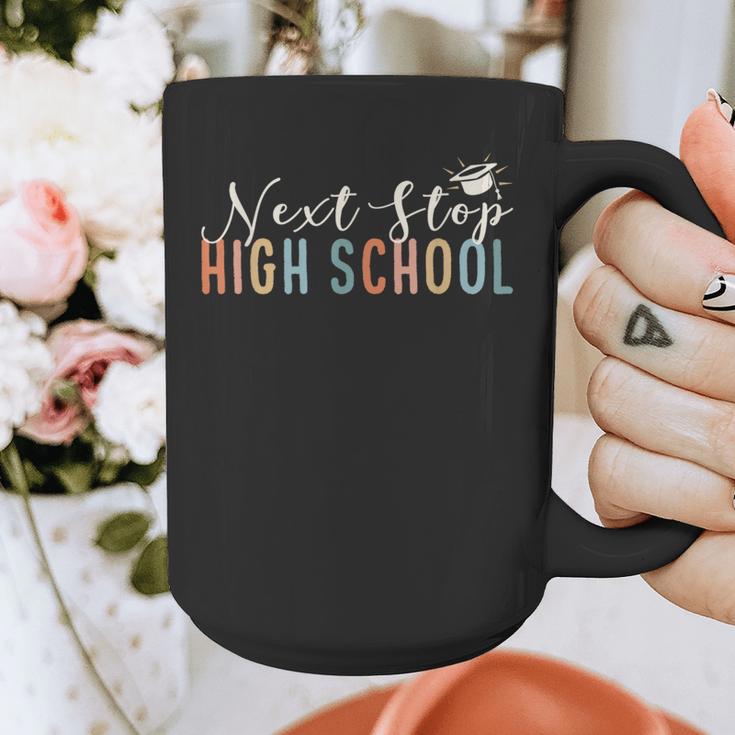 Middle School Graduation Next Stop High School Graphic Print Coffee Mug