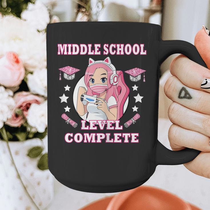 Middle School Level Complete Gaming Graduation Anime Girl Graphic Print Coffee Mug