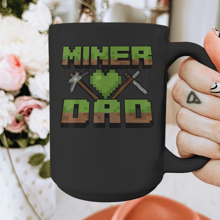Miner Dad Birthday Boy Party Video Gamer Pixel Graphic Print Coffee Mug