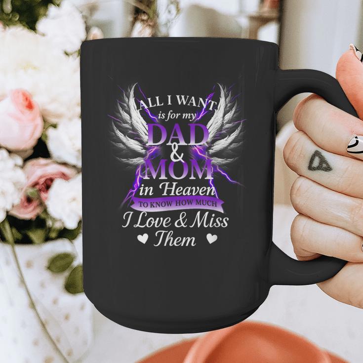Mom & Dad My Angels In Memory Of Parents In Heaven Graphic Print Coffee Mug