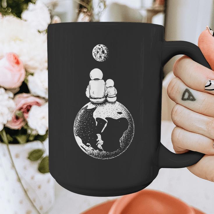 Moon And Astronaut Dad And Baby Space For Father's Day Graphic Print Coffee Mug