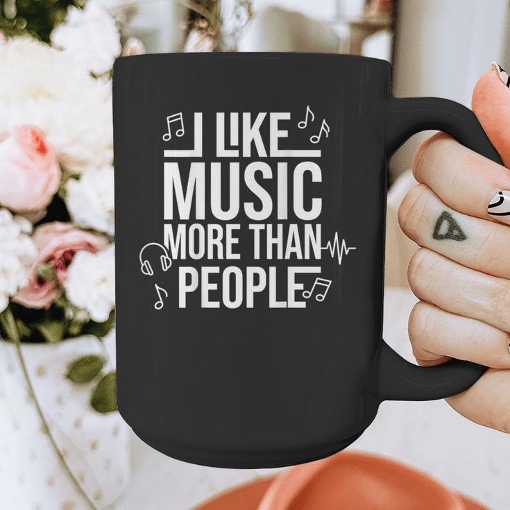 I Like Music More Than People Music Lover & Introvert Graphic Print Coffee Mug