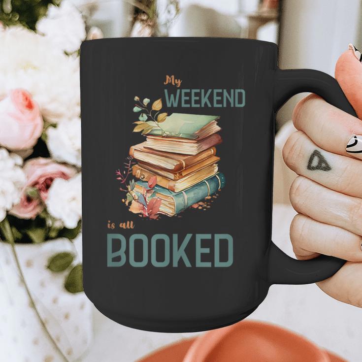 'My Weekend Is All Booked' Reading Book Introvert Librarian Graphic Print Coffee Mug