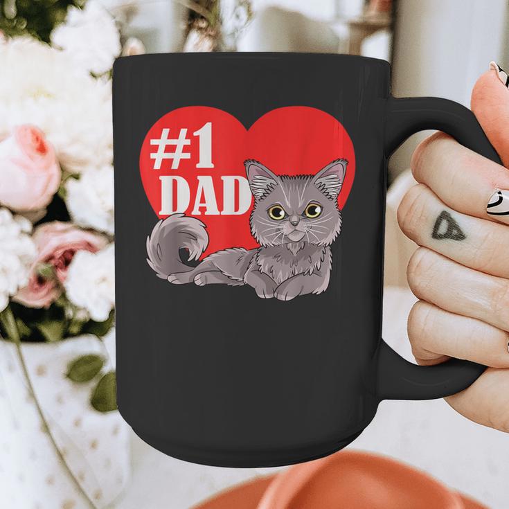 Nebelung Cat 1 Dad Father's Day Daddy Heart Decor For Men Women Kids Graphic Print Coffee Mug