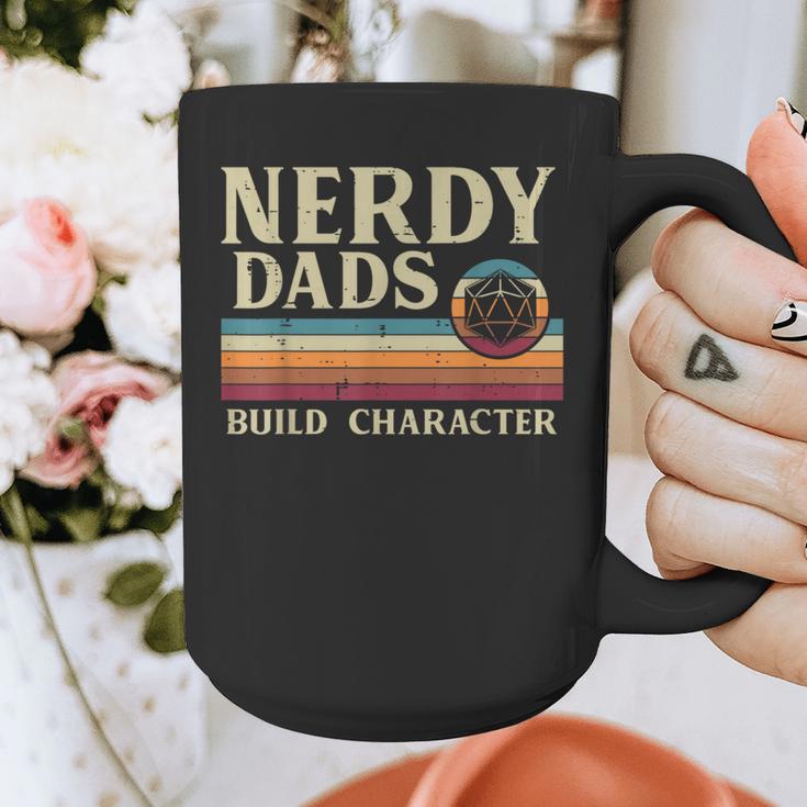 Nerdy Dads Build Character Retro Fathers Day Daddy Papa Men Graphic Print Coffee Mug