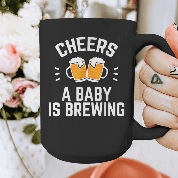 New Dad Baby Shower Cheers A Baby Is Brewing Graphic Print Coffee Mug