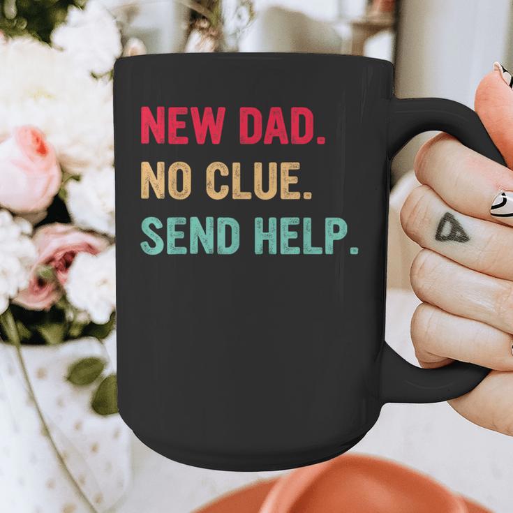 New Dad No Clue Send Help Vintage Graphic Print Coffee Mug
