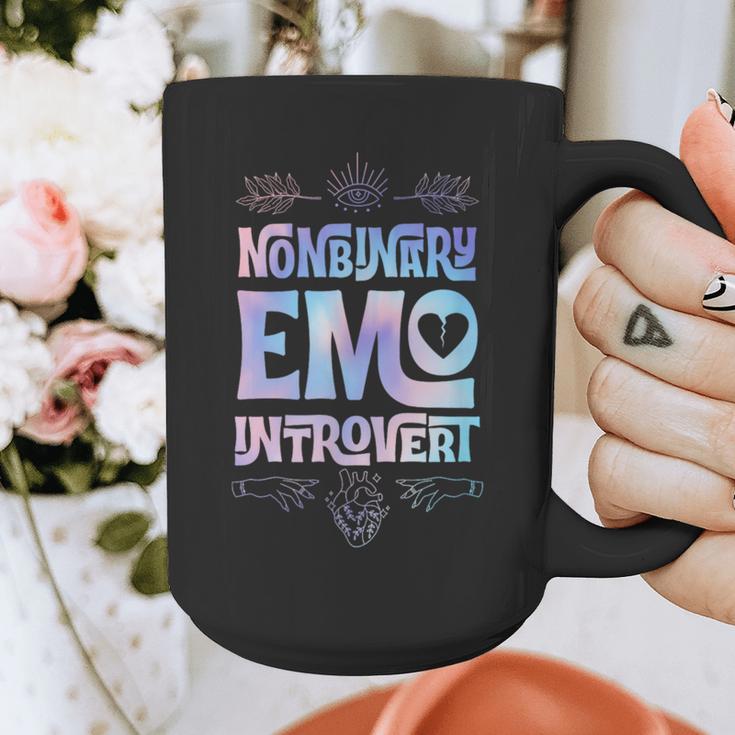 Nonbinary Emo Introvert Pride Trendy Mystic Teen Goth Style Graphic Print Coffee Mug