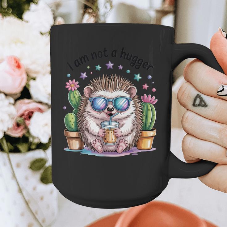 I Am Not a Hugger Introvert Hedgehog With Cactus Graphic Print Coffee Mug I Am Not a Hugger Introvert Hedgehog With Cactus Graphic Print Coffee Mug