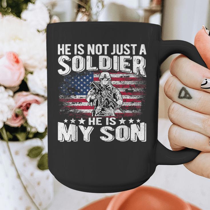 He Is Not Just A Soldier He Is My Son Proud Military Mom Dad Graphic Print Coffee Mug