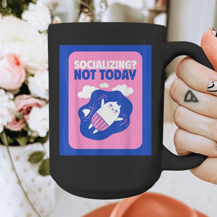 Not Today Cool Fun Cute Introvert Cat Character Graphic Print Coffee Mug Not Today Cool Fun Cute Introvert Cat Character Graphic Print Coffee Mug