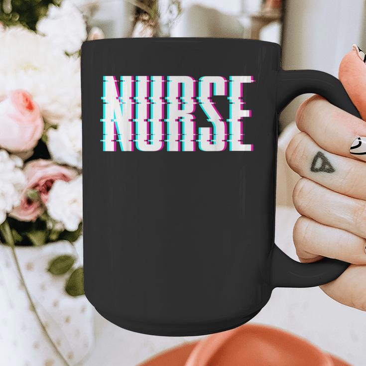 Nurse Glitch Aesthetic Graduation Nurse Glitch Graphic Art Graphic Print Coffee Mug