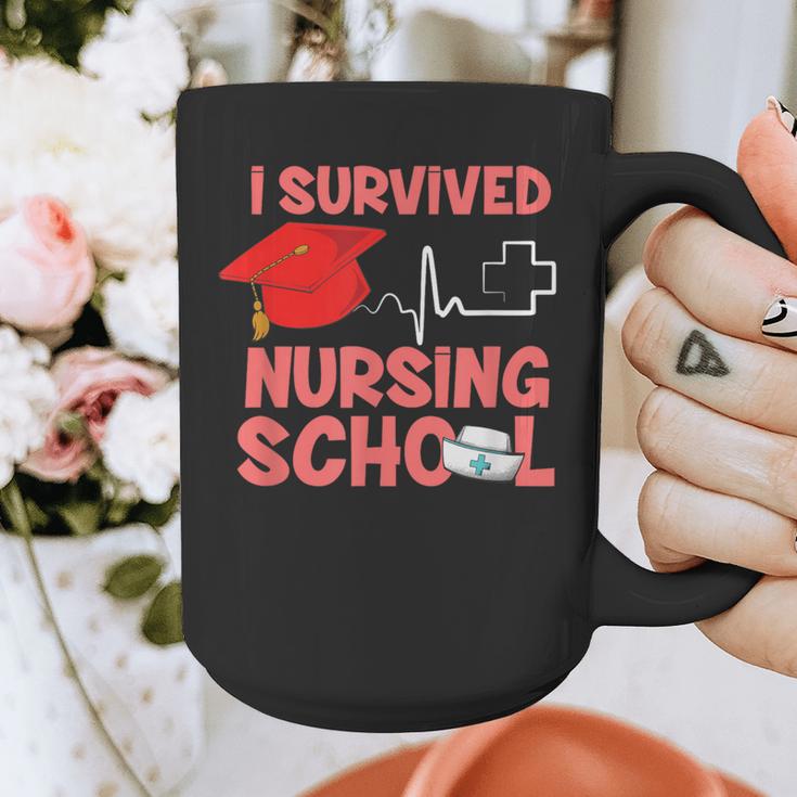 Nurse Survived Nursing School Graduation Graphic Print Coffee Mug