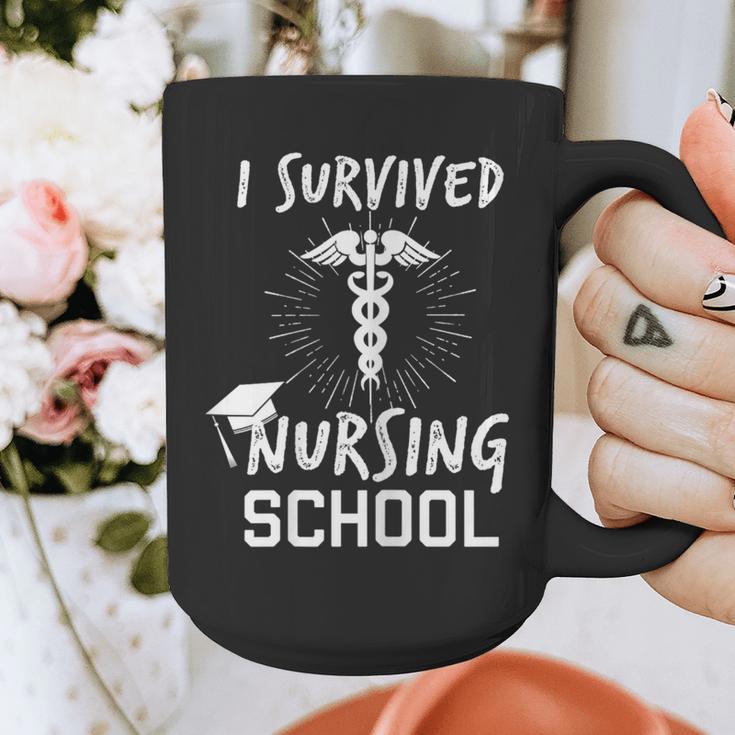 Nursing School Graduation Shirt I Survived RN Gift Graphic Print Coffee Mug