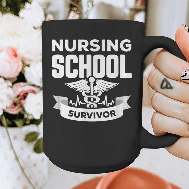 Nursing School Survivor Senior Nurse Graduation TShirt Graphic Print Coffee Mug